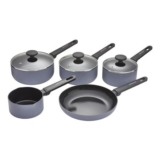 Morphy Richards 5-Piece Saucepan Set, Non-Stick, Recycled Aluminium, Grey