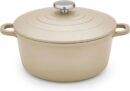 Morphy Richards Cast Aluminium Casserole, 24cm/4.1L, Non Stick Coating, Lightweight Design, Oven Safe, Self-Basting, Suitable for all Hobs, Cream, 851254