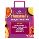 Morrisons Takeaway Banquet For Two – various meals – e.g. Chicken Korma & Chicken Tikka Masala 1320g