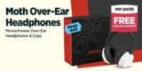 Moth Monochrome Over-Ear Bluetooth Headphones – Free When You Spend £50