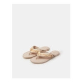 Mother of Pearl Embellished Flip Flops Ivory