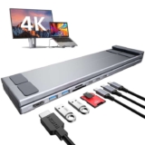 Mukiya USB C Laptop Docking Station Stand, 8 in 1 Hub 4K HDMI, Dock Stand – Sold by Mukiya Europe / FBA