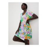 Multicolour Postcard Jersey Kaftan