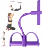 Multifunction Abdominal Trainer & Tension Rope, 6-Tube Elastic Resistance Band with Pedal Puller, Full Body Workout Equipment for Home, Yoga, Sit-Ups, Weight Loss, Strength & Stretching Training
