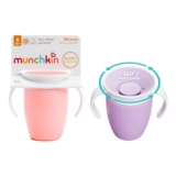 Munchkin Miracle 360 Sippy Cup, 2-Pack, Pink/Purple, Non-Spill