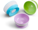 Munchkin Stay Put Baby Suction Bowl Set Baby Bowls for Weaning Baby Feeding Suction Dish Pack for Babies & Toddlers 6 MonthsBPA Free Weaning Set for Babies Microwave/Dishwasher Safe 3 Pack