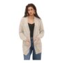 MyShoeStore Womens Chunky Cable Knit Cardigan
