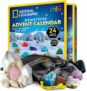 NATIONAL GEOGRAPHIC 2025 Gemstone Advent Calendar – Christmas Countdown Calendar for Kids with 24 Gems, Rock Collection, Mini Gem Dig Kit (English-Only Version)