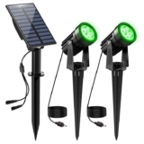 NATPOW Solar Spot Lights Outdoor Garden, Green Solar Garden Lights LED, IP65 Waterproof Outdoor Spotlights – Sold by LKA2 Store / FBA
