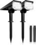 NATPOW Solar Spot Lights Outdoor Garden, Led Solar Spotlights Cool White, Waterproof Graden Light, Solar Powered Security Light Dusk to Dawn Auto ON/Off Spotlight for Yard Tree Pathway Landscape 2Pack
