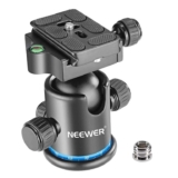 NEEWER 36MM Tripod Ball Head 360 Panoramic Metal with Arca Type Plate Quick Release Plate, 1/4 Screw, 3/8 Thread, Max Load 17.6lb/8kg