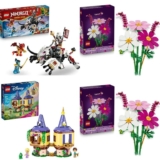 NEW 2 x eg LEGO NINJAGO 71863 Zilvar & Grimtak the Dragon Beast, Botanicals 11514 Cosmos Flowers, Disney 43294 Rapunzels Mini Tower Free C&C