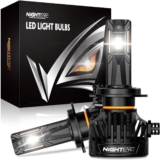 NIGHTEYE H7 LED Headlight Bulbs, 34,000LM, 130W, Ultra-bright, 2 Pack 6500K Cool White Super Bright, Fan cooling, IP68 Waterproof, 100,000 hours