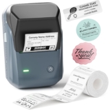 NIIMBOT B1 Label Maker Machine, 2 Inch Bluetooth Thermal Label Printer, Easy to Use Sticker Printer Compatible with iOS and Android, with 1 Roll Waterproof Labels for Retail, Office, Home (Blue)