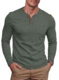 NITAGUT Mens Shirts Long Sleeve Casual Button, Green – w/Voucher, Sold by nitagutuk / FBA
