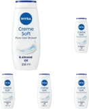 NIVEA Care Shower Creme Soft (250 ml) Enriched with Almond Oil, Moisturising Gel Body Wash, Skin Moisturiser with Mild Scent (Pack of 5)