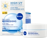 NIVEA Refreshing Day Face Cream SPF 30 (50ml), Hydrating Face Moisturiser with Aloe Vera and Hyaluronic Acid, Moisturiser with SPF for Normal Skin