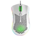 NOS M-650 Ultralight RGB Optical Gaming Mouse – Black / White – Free C&C