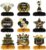 NQEUEPN 9pcs Black and Gold Birthday Centerpieces for Table – Happy Birthday Table Decorations Honeycomb Centerpieces for Party Supplies