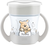NUK Mini Magic Cup Sippy Cup 6 Months 160ml 360 Anti-Spill Rim Toddler Bottle with Anti-Slip Handles Disney Winnie the Pooh 1 Count