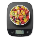 NUTRI FIT Digital Kitchen Scale Ultra Thin Electronic Scale Multifunction Kitchen Scale Large Display Plastic Platform 5kg/11lb-1g lb.oz fl.oz g ml(Black)