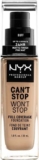 NYX Professional Makeup 24 Hour Full Coverage Lightweight Foundation, Matte Finish, Shade: Buff 30ml