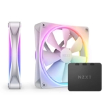 NZXT F140 RGB Duo Twin Pack with Controller, White – 2 x 140mm Dual-Sided RGB Fans with RGB Controller
