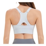 Nabawa Racerback Seamless Sports Bra, High Support, Unpadded, Grey, M