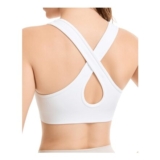 Nabawa Womens Criss-Cross Back Unpadded High-Impact Sports Bra, White XL