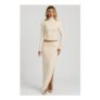 Nadina Modal Asymmetric-Waist Maxi Skirt in Ivory