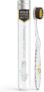 Nano-b Manual Toothbrush for Adults with Sensitive Gums, Gold & Charcoal Soft/Medium Bristles, Travel Case, Crystal