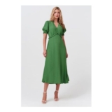 Naomi Long Sleeve Frill Midi Dress