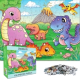 Nattork Jigsaw Puzzles 100 Pieces for Youth Dinosaur Puzzle – Pieces Fit Together PerfectlyDinosaur