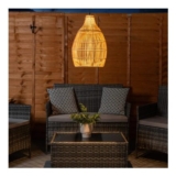 Natural Teardrop Solar Powered Outdoor Hanging Pendant Garden Pergola Light