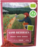 NaturaleBio Organic Goji Berries, Dried Superfruit Snack 450g – Dried Goji Berries, High in Fibre – Sold by NaturaleBio / FBA