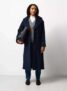 Navy Belted Wrap Coat for Women – Free C&C