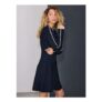 Navy Blue Crew Neck Tipped Mini Dress
