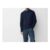 Navy Blue Regular Fit Aran Cable Mock Shirt Jumper