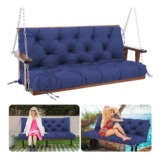 Navy Blue Waterproof Garden Swing Cushions, 3-Seater, 12cm Thick, 150x100cm