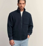 Navy Blue Zip Through Borg Fleece (All Sizes) Free C&C