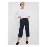 Navy Cropped Clipper Trousers