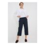 Navy Cropped Clipper Trousers