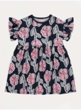 Navy Floral Jersey Dress free C&C
