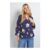 Navy Floral Printed Overhead Shirt