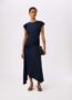 Navy Lace Insert Asymmetric Dress