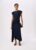 Navy Lace Insert Asymmetric Dress