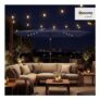 Navy Outsunny 3 X 2 M Garden Parasol Umbrella with LED Solar Light & Cover