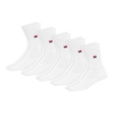 NavySport Mens Cotton Trainer Crew Socks, Cushioned, 5 Pack White