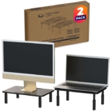 Neatzon Universal Monitor Stand 2 Pack 3-Height Adjustable Desktop Riser with Cable Management Ties