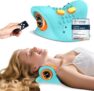Neck Massager,Neck Stretcher,Massager with Heat,Relieves Muscle Soreness and Stiffness, Suitable for Men, Women, Or Office Workers (Blue)